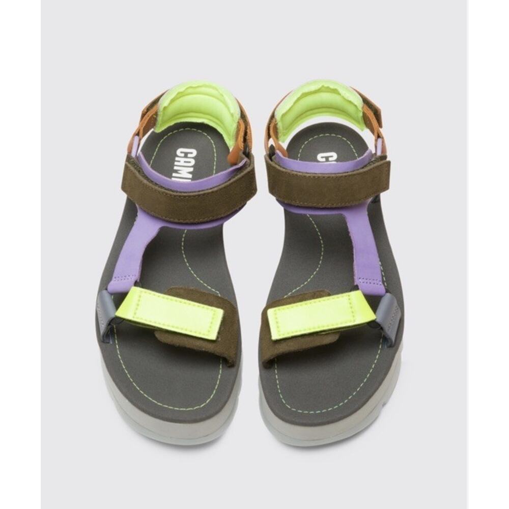 Camper Multicolor Brown Purple Lime Sport Sandals